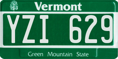 VT license plate YZI629