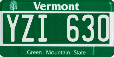 VT license plate YZI630