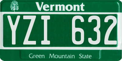 VT license plate YZI632