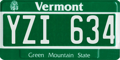 VT license plate YZI634