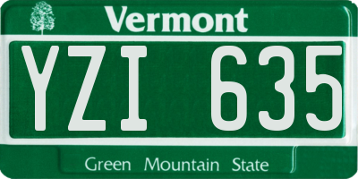 VT license plate YZI635