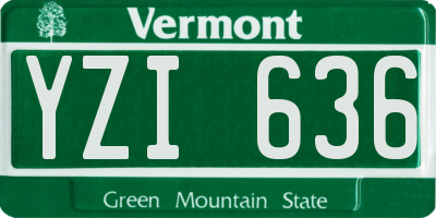 VT license plate YZI636