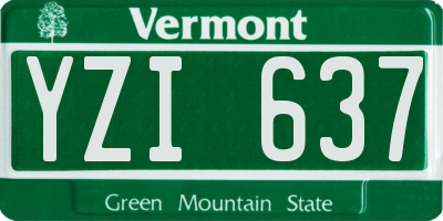 VT license plate YZI637