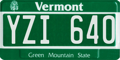 VT license plate YZI640
