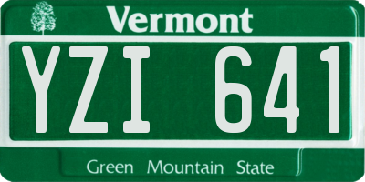 VT license plate YZI641