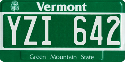 VT license plate YZI642