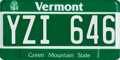 VT license plate YZI646