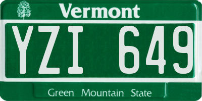 VT license plate YZI649