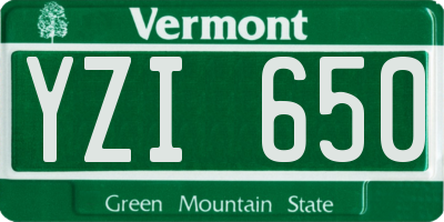VT license plate YZI650