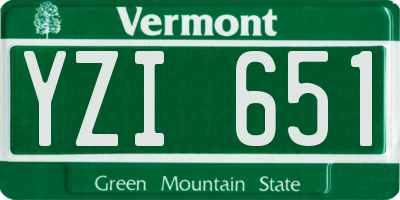 VT license plate YZI651