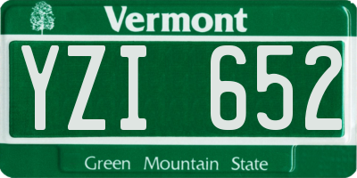 VT license plate YZI652