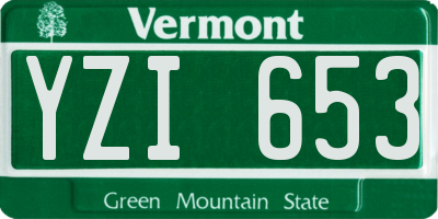 VT license plate YZI653