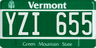 VT license plate YZI655