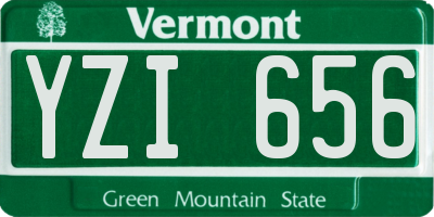 VT license plate YZI656