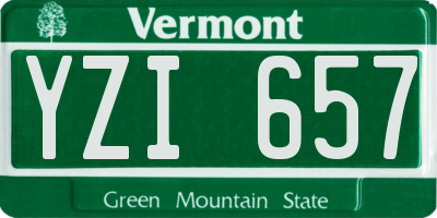 VT license plate YZI657