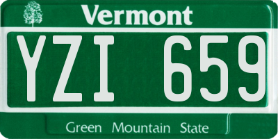 VT license plate YZI659