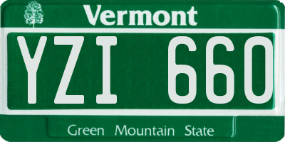 VT license plate YZI660