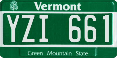 VT license plate YZI661
