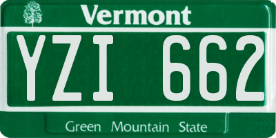 VT license plate YZI662