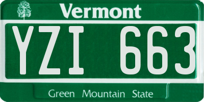 VT license plate YZI663