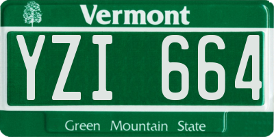 VT license plate YZI664