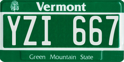 VT license plate YZI667