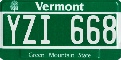 VT license plate YZI668