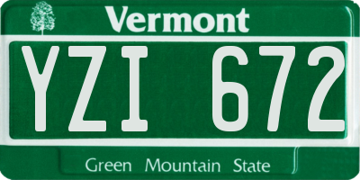 VT license plate YZI672