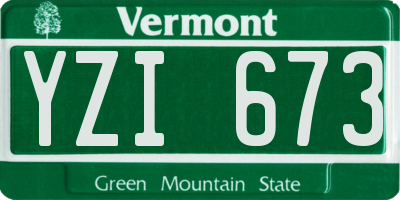 VT license plate YZI673