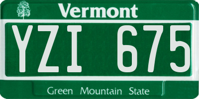 VT license plate YZI675