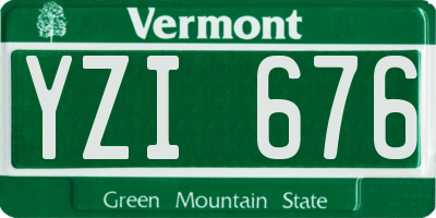 VT license plate YZI676