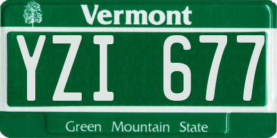 VT license plate YZI677