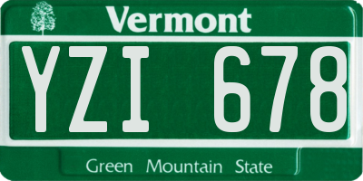 VT license plate YZI678