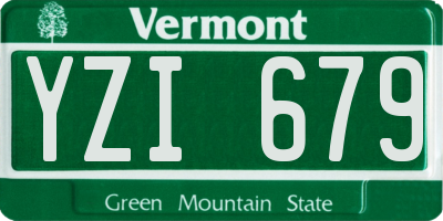 VT license plate YZI679