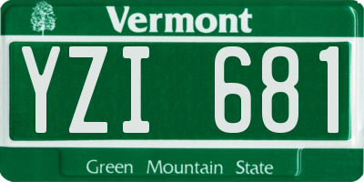 VT license plate YZI681