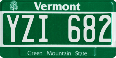 VT license plate YZI682