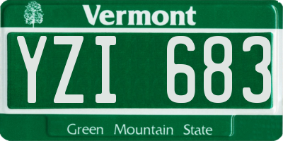 VT license plate YZI683