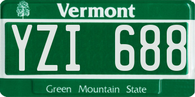 VT license plate YZI688