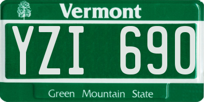 VT license plate YZI690