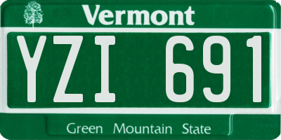 VT license plate YZI691