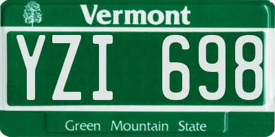 VT license plate YZI698