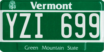 VT license plate YZI699