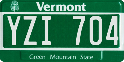 VT license plate YZI704
