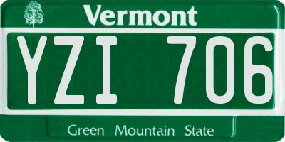 VT license plate YZI706