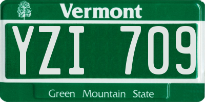 VT license plate YZI709