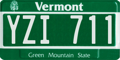 VT license plate YZI711