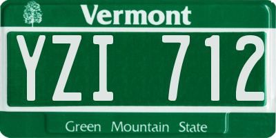 VT license plate YZI712