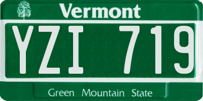 VT license plate YZI719