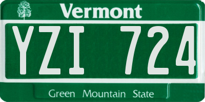 VT license plate YZI724