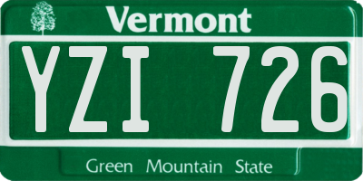 VT license plate YZI726
